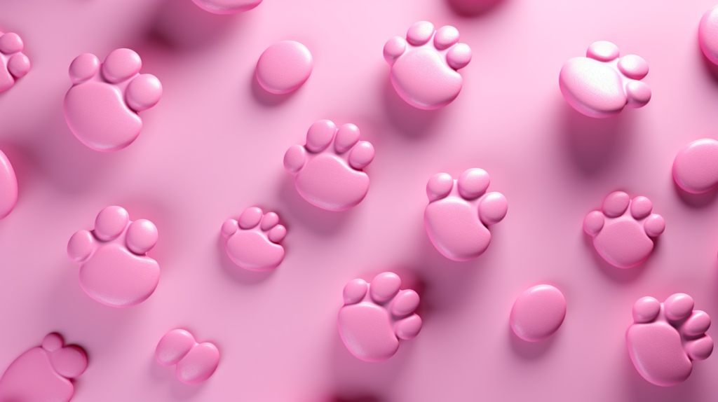 핑크색 고양이 발바닥 젤리 모음